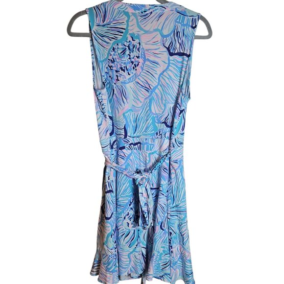 LILLY PULITZER NWT Rilla Wrap Romper in Bermuda Blue Fishful Thinking Size L - Picture 5 of 16